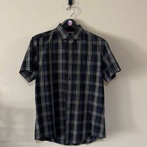 Tommy Hilfiger Short Sleeve Button Down Dress Shirt Sz Large Plaid